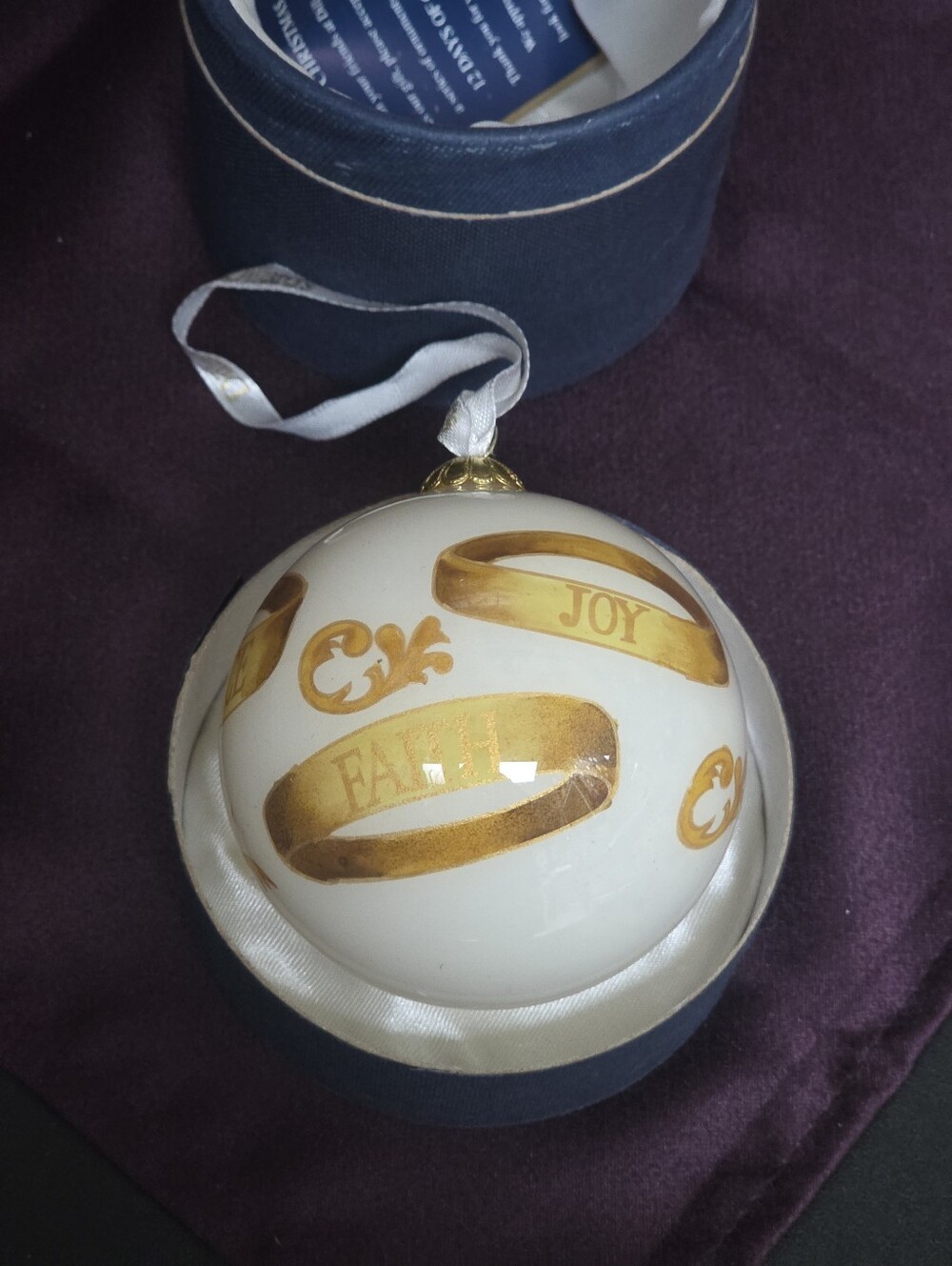 Dillard's 2013 "5 Golden Rings" Glass Ornaments 12 Days of Christmas Series